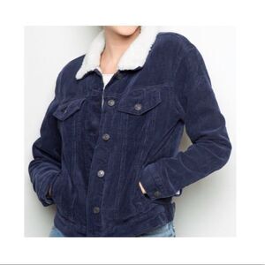 BP Navy Corduroy Sherpa fur collar Jacket size XL. New with tags.